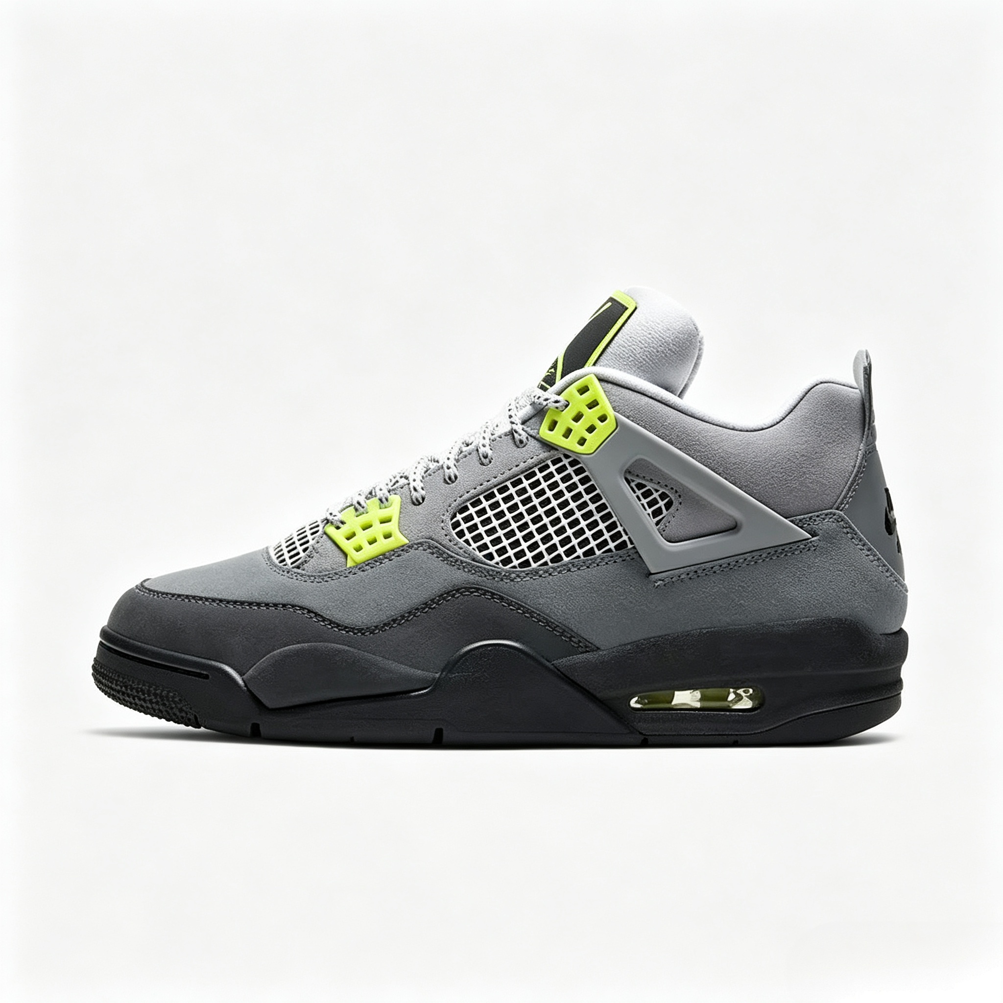 Air Jordan 4 Retro Grey Volt Fade Gradient Men's Basketball Sneakers CT5342
