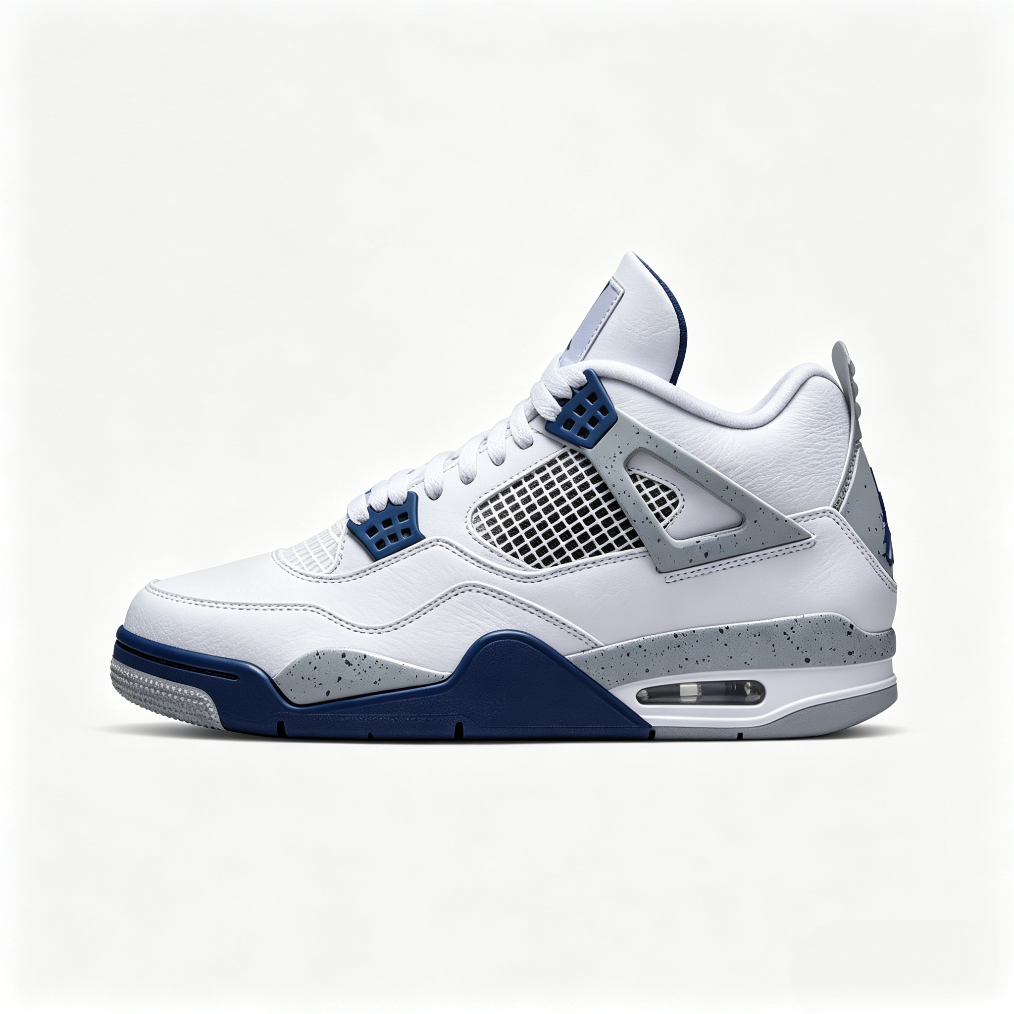 Air Jordan 4 Retro AJ4 Midnight Navy Men's White‑Navy Vintage Basketball Shoes DH6927‑140
