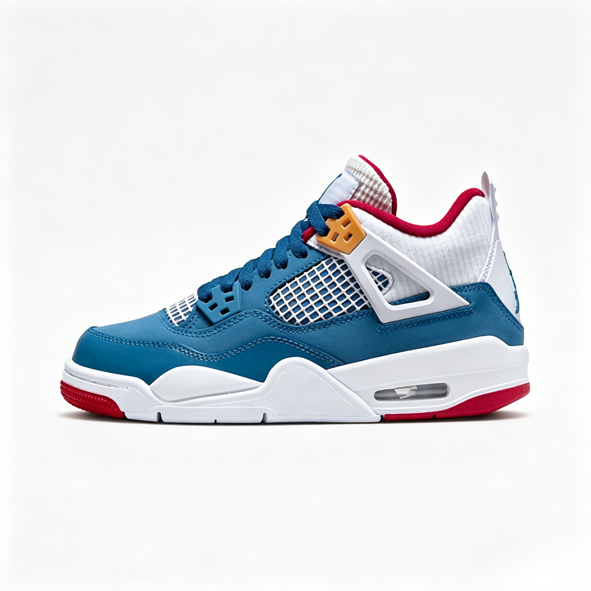Air Jordan 4 Retro Blue White Red Casual Vintage Basketball Sneakers DR6952‑400